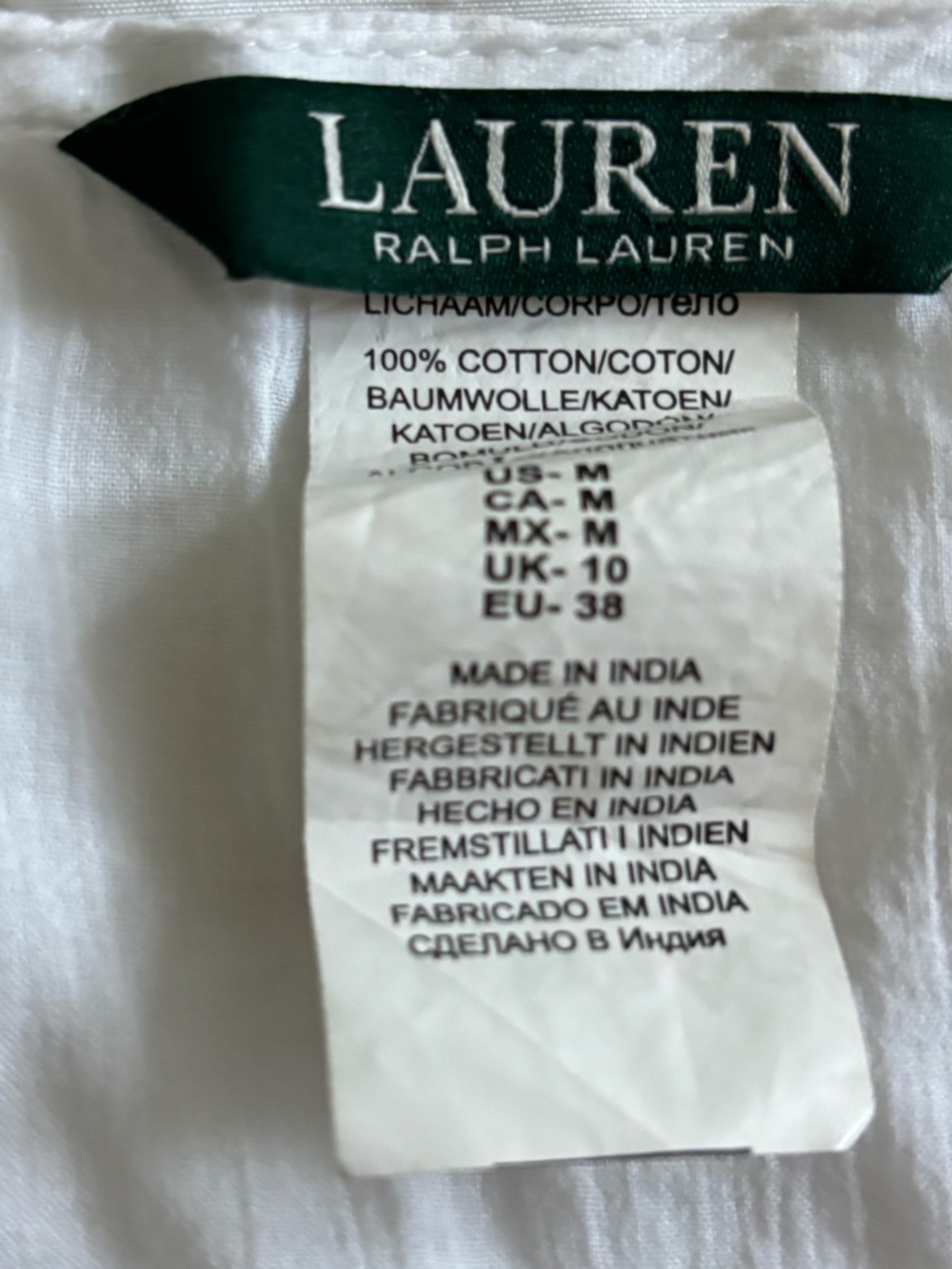 Ralph Lauren White Lace-Trim Cotton Dress/Sleep Top - Picture 3 of 5